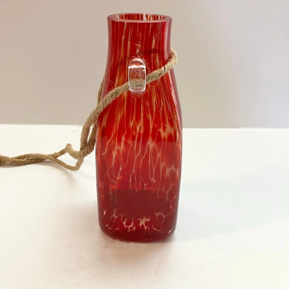 Unique Glass MCM Handmade Polish Vase 7